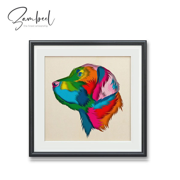 3D Abstract Golden Retriever Dog - Zambeel Art Studio