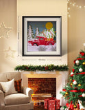 3D Christmas Red Truck Christmas - Zambeel Art Studio